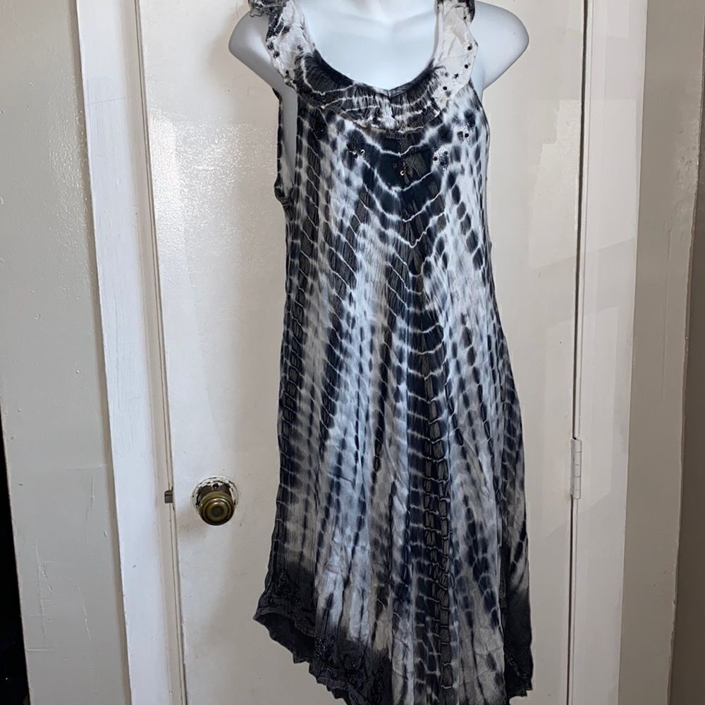 SHORELINE Grey Tie Dye Tank Dress -OS NWT